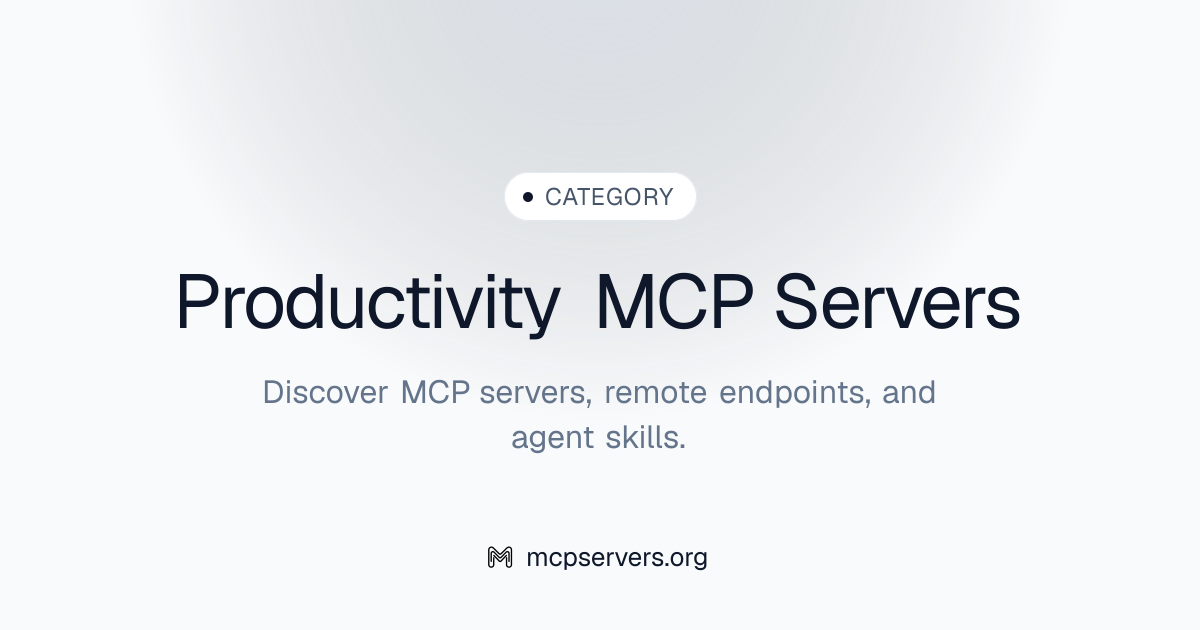 2,433 Productivity MCP Servers | Awesome MCP Servers
