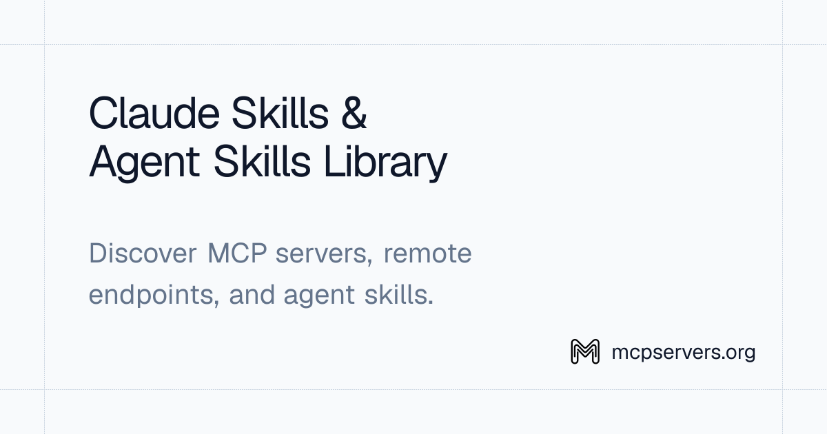 Claude Skills & Agent Skills Library | Awesome MCP Servers