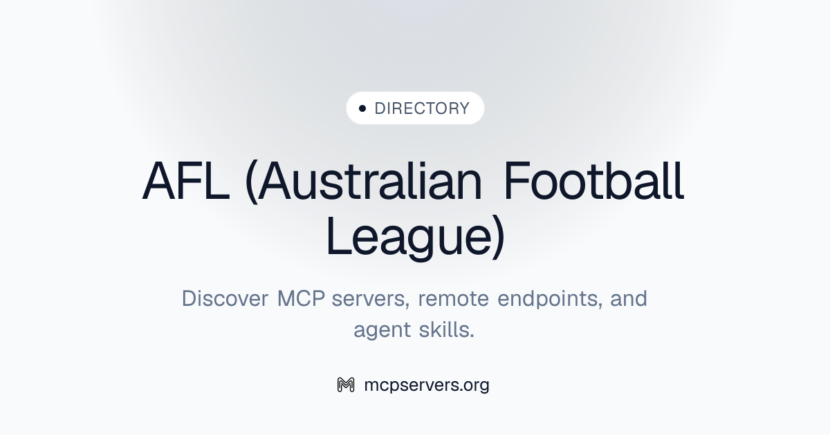AFL (Australian Football League) MCP Server | Awesome MCP Servers