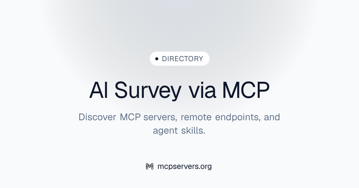 AI Survey Via MCP Server | Awesome MCP Servers
