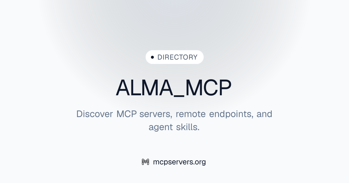 ALMA MCP Server | Awesome MCP Servers
