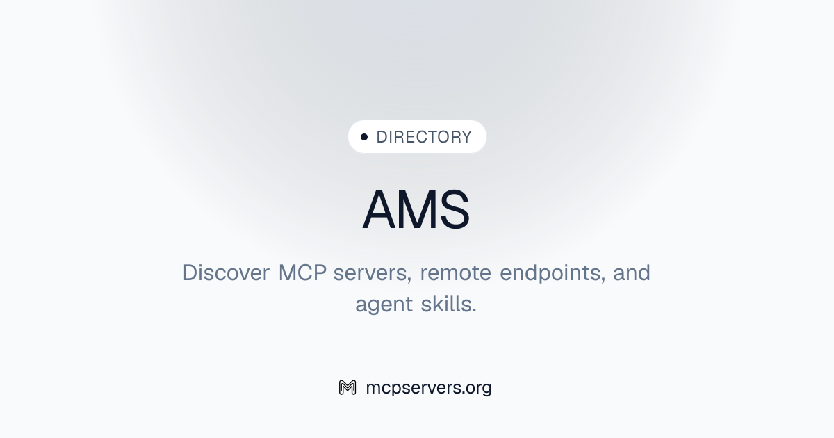 AMS MCP Server | Awesome MCP Servers