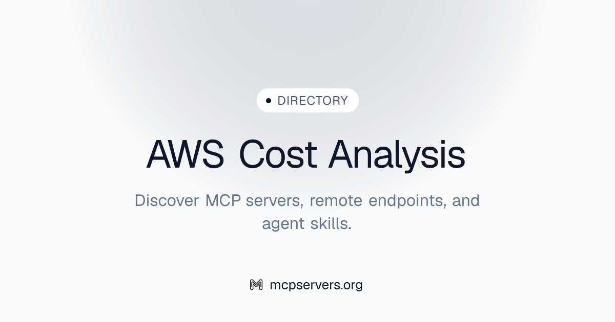Official AWS Cost Analysis MCP Server | Awesome MCP Servers