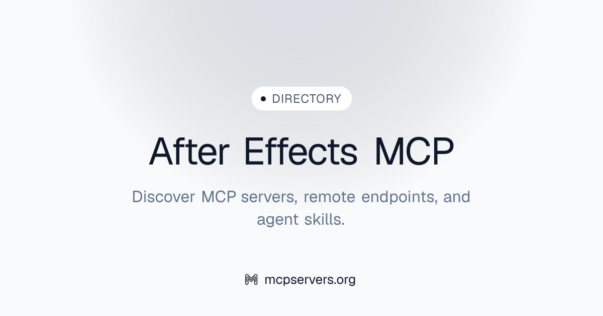 After Effects MCP Server | Awesome MCP Servers