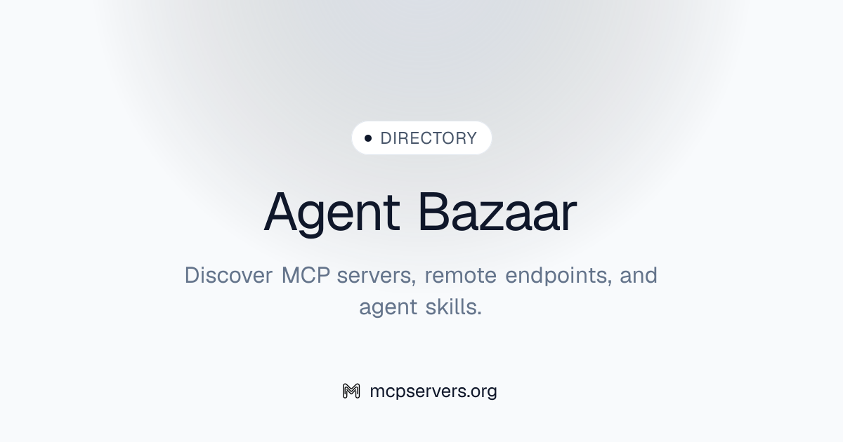 Agent Bazaar MCP Server | Awesome MCP Servers