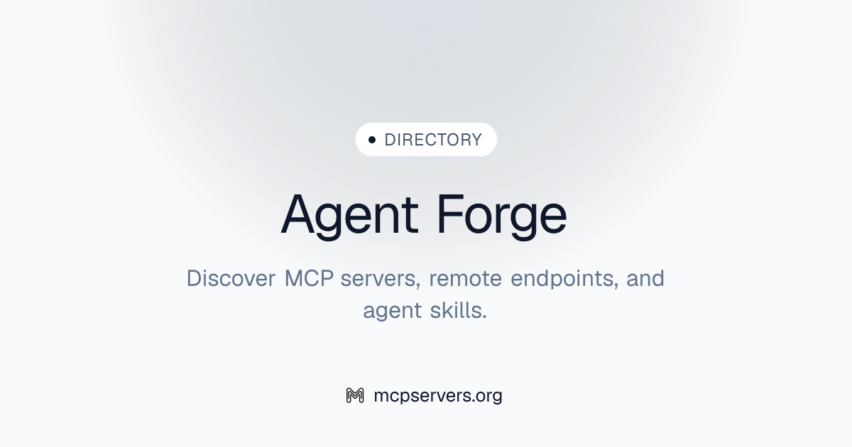 Agent Forge MCP Server | Awesome MCP Servers