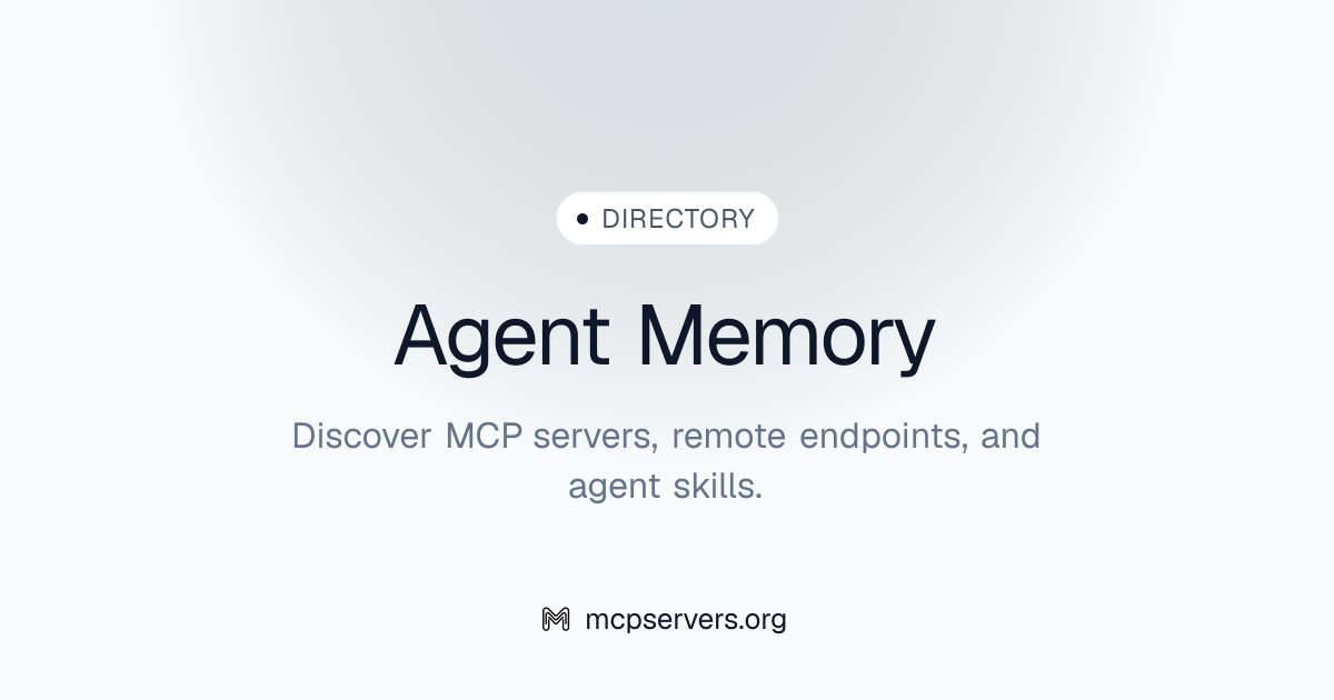 Agent Memory MCP Server | Awesome MCP Servers