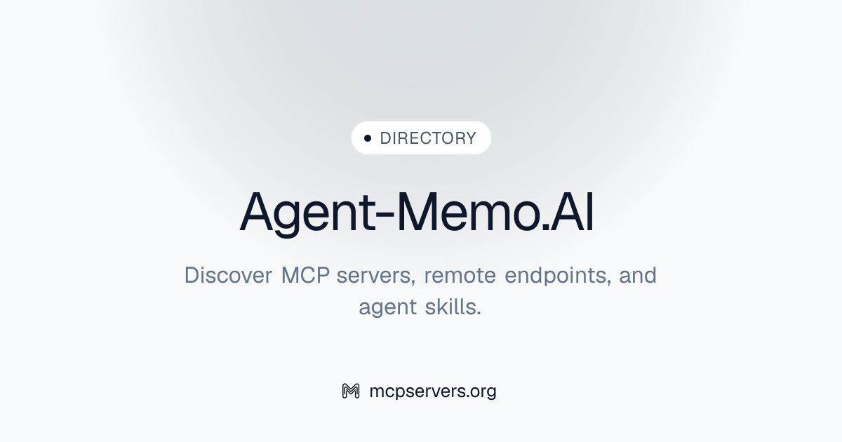 Agent Memo AI MCP Server | Awesome MCP Servers
