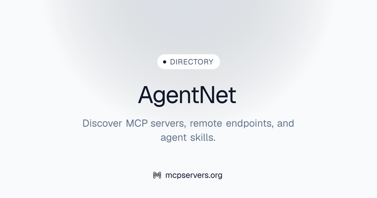 Agent Net MCP Server | Awesome MCP Servers