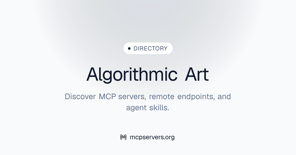 Algorithmic Art | Agent Skills Library