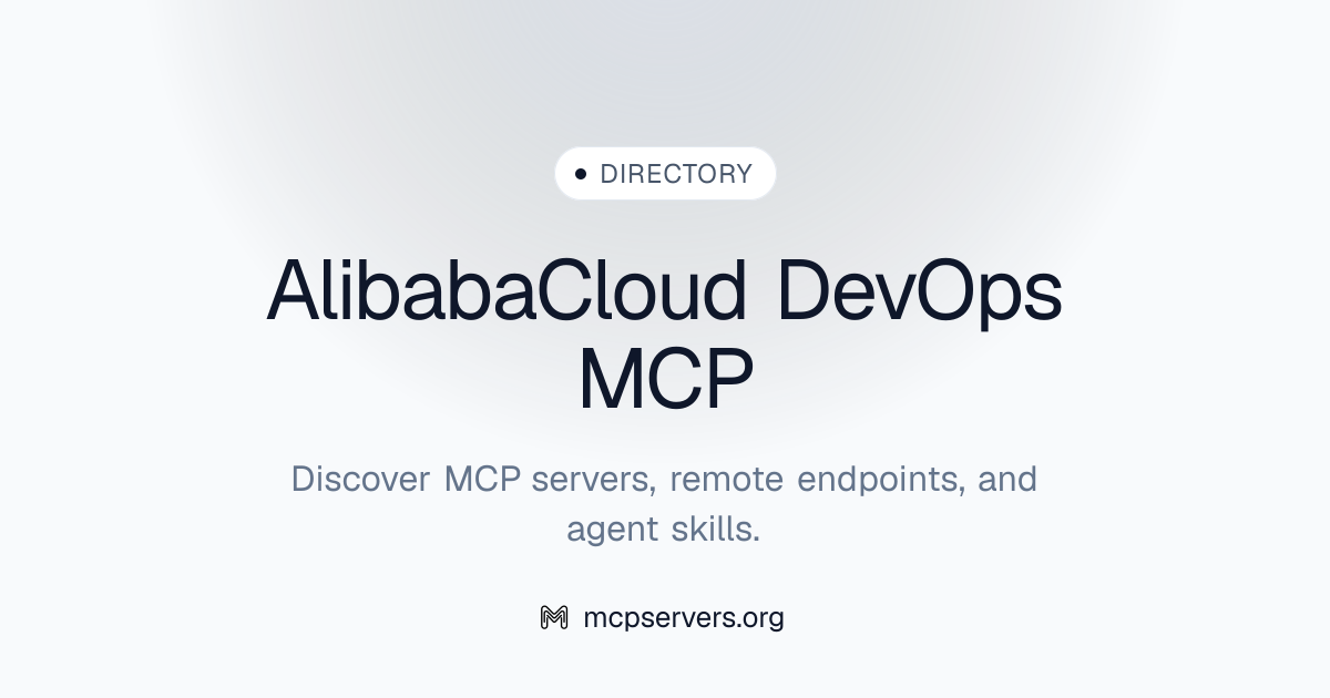 Official Alibaba Cloud Dev Ops MCP Server