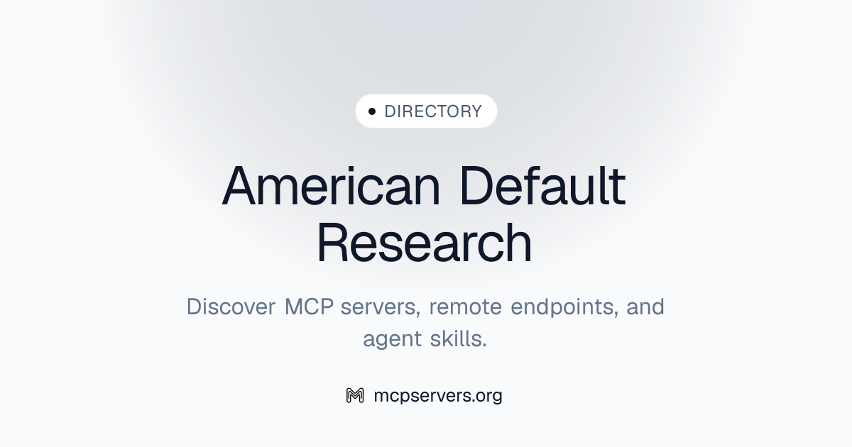 American Default Research MCP Server | Awesome MCP Servers