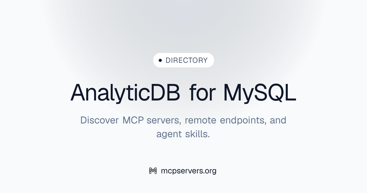 AnalyticDB for MySQL | Awesome MCP Servers