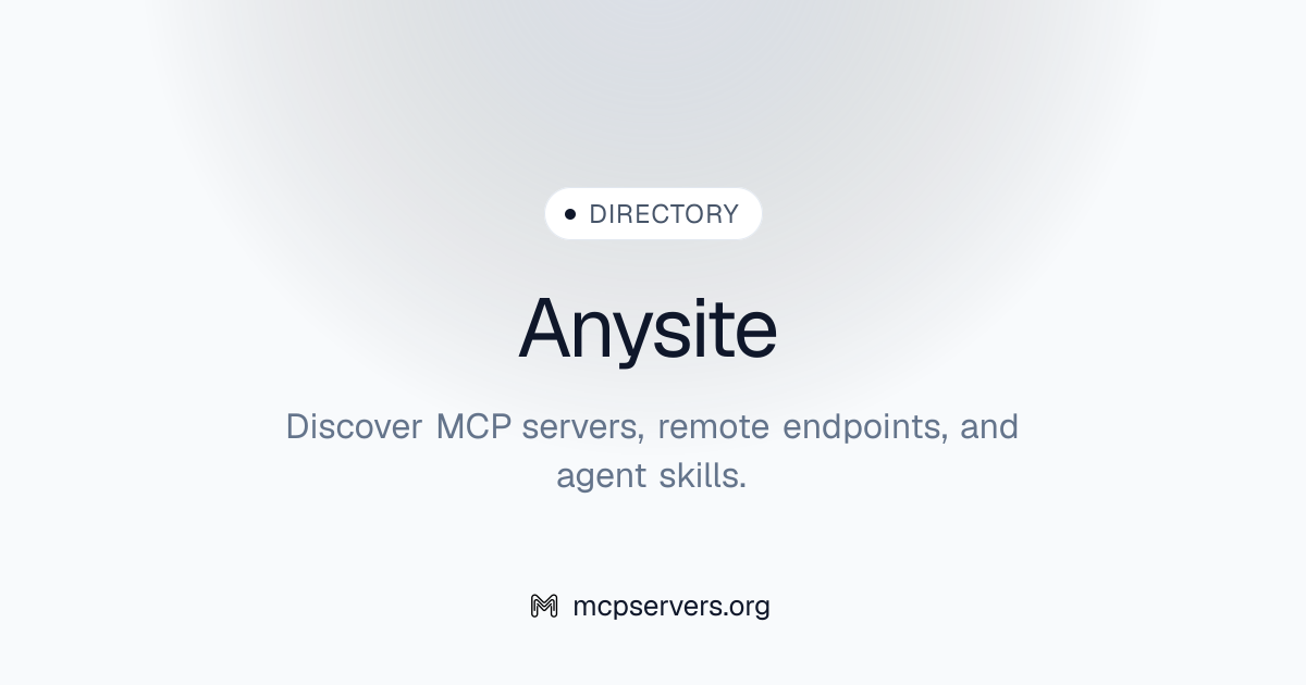 Anysite MCP Server | Awesome MCP Servers