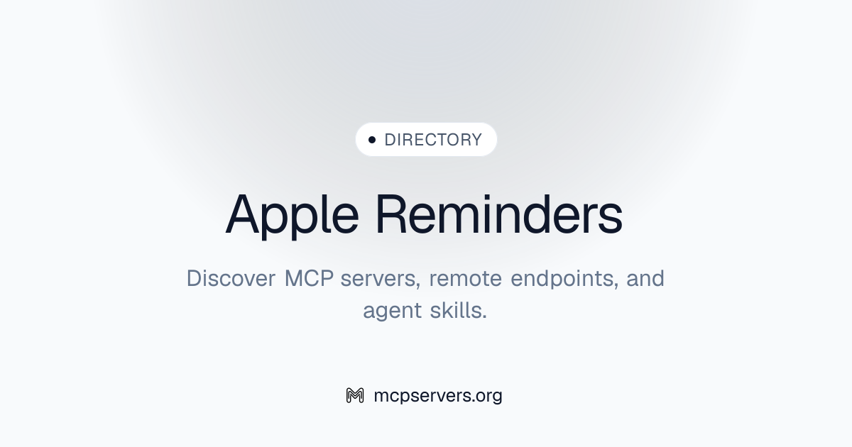Apple Reminders MCP Server | Awesome MCP Servers