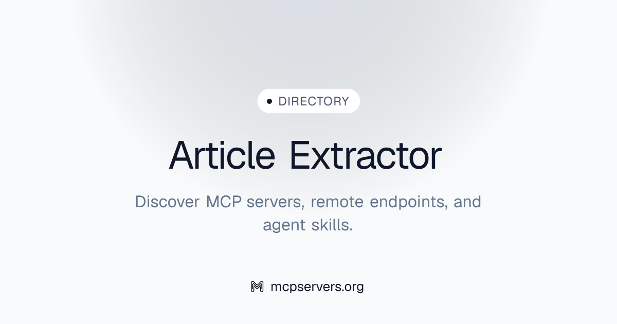 Article Extractor | Agent Skills Library