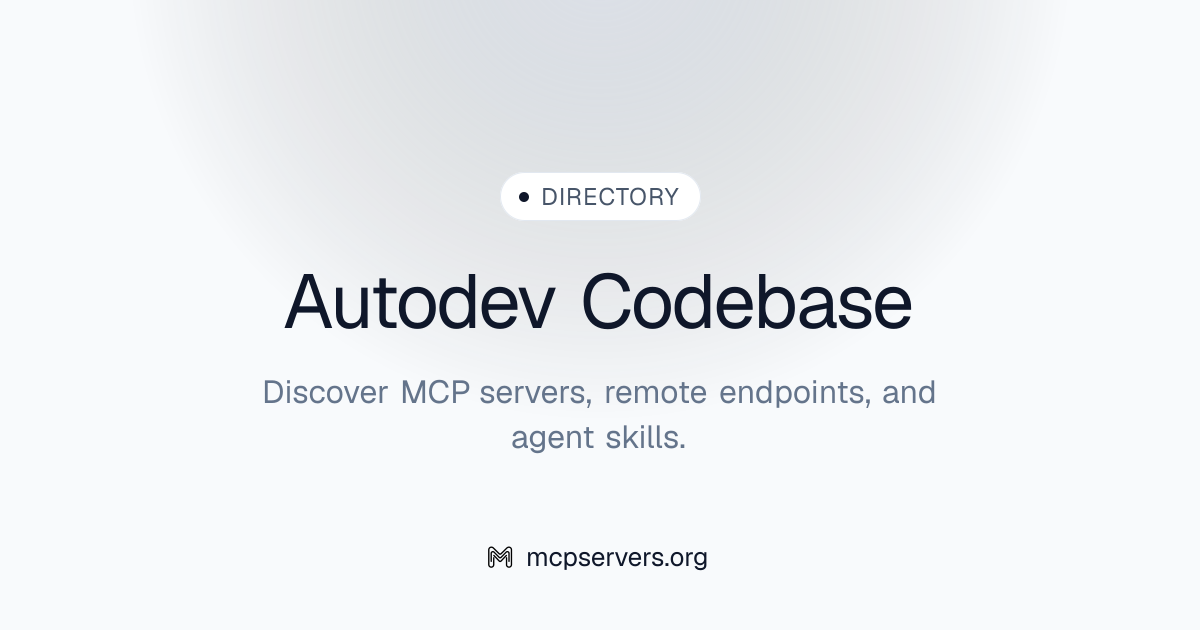 Autodev Codebase MCP Server | Awesome MCP Servers