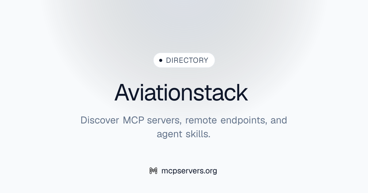 Aviationstack MCP Server | Awesome MCP Servers
