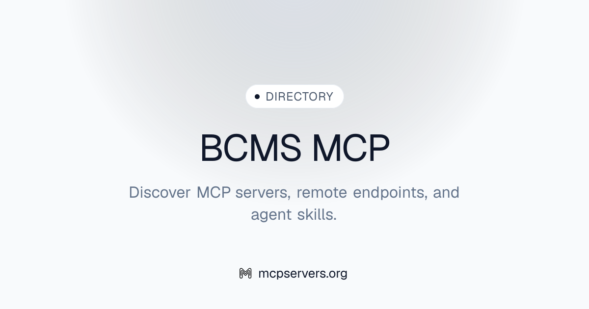 BCMS MCP Server | Awesome MCP Servers