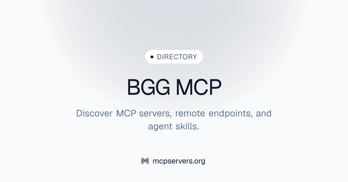 BGG MCP Server | Awesome MCP Servers