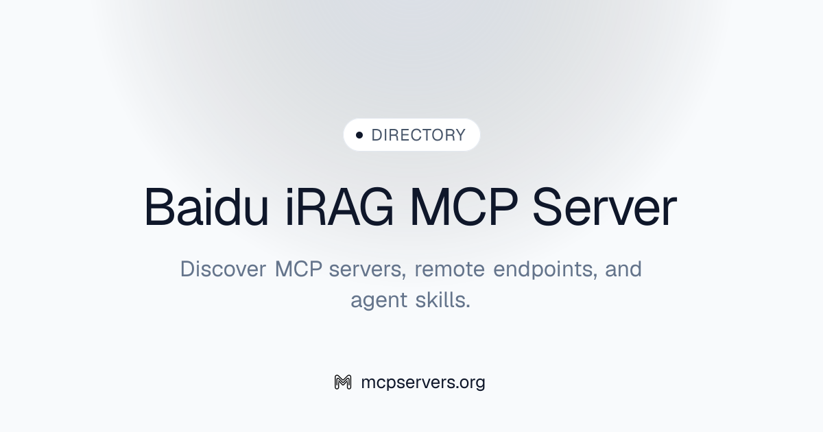 Baidu I RAG MCP Server | Awesome MCP Servers