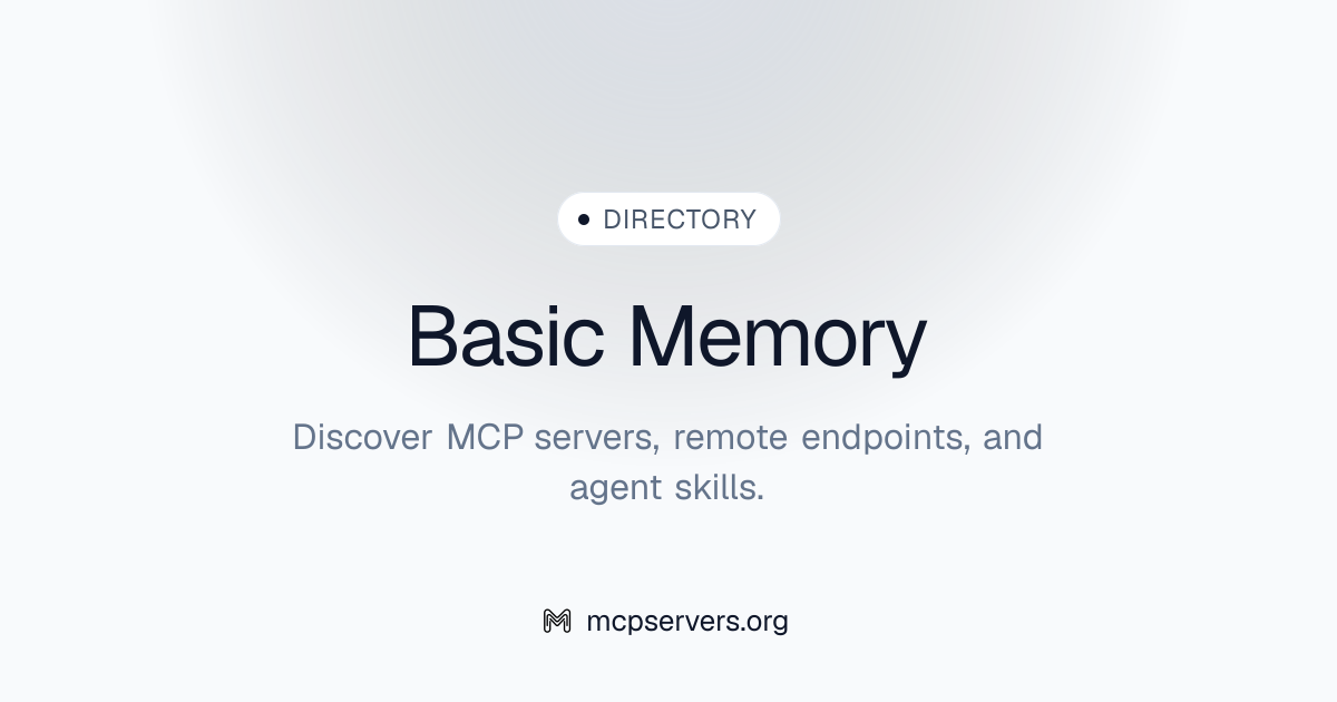 Basic Memory MCP Server | Awesome MCP Servers