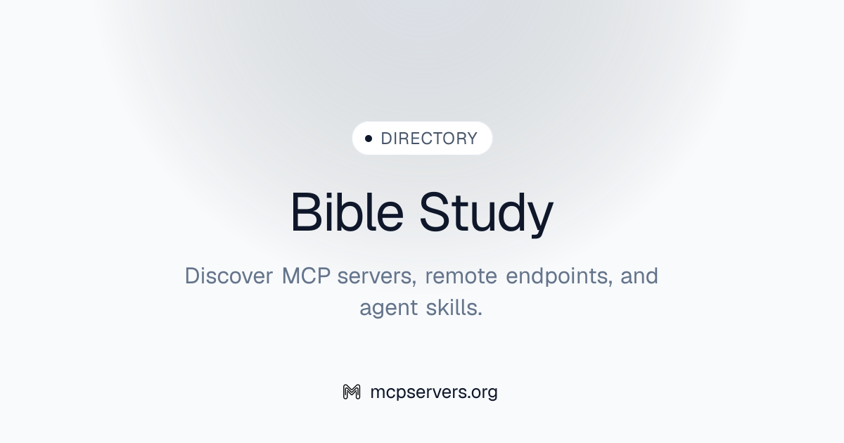 Bible Study MCP Server | Awesome MCP Servers