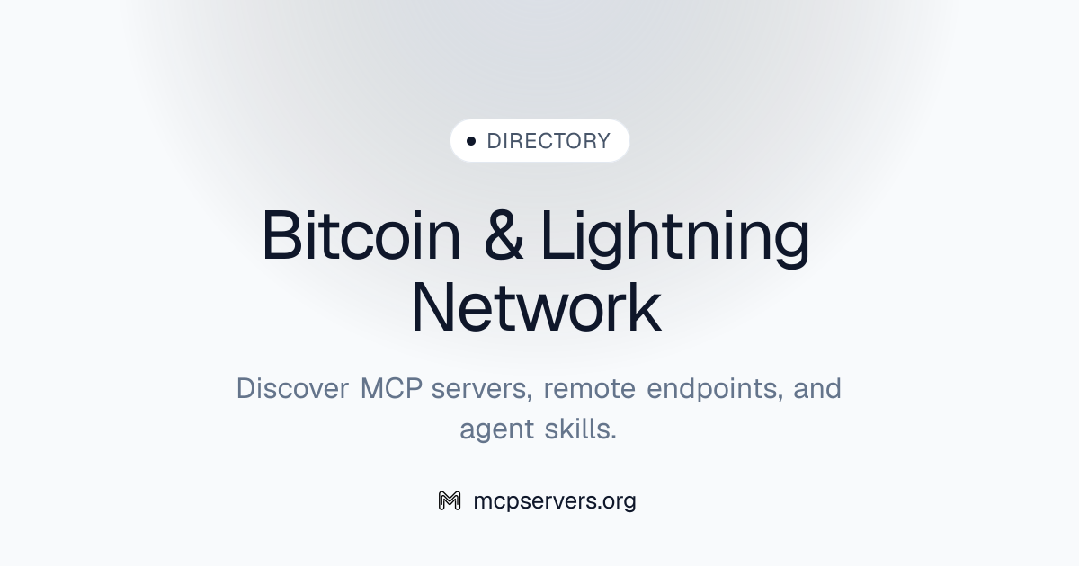 Bitcoin & Lightning Network MCP Server | Awesome MCP Servers