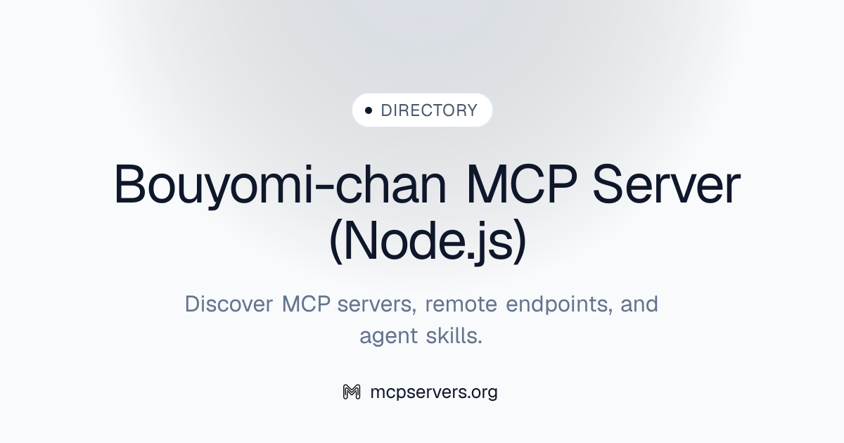 Bouyomi Chan (node Js) MCP Server | Awesome MCP Servers
