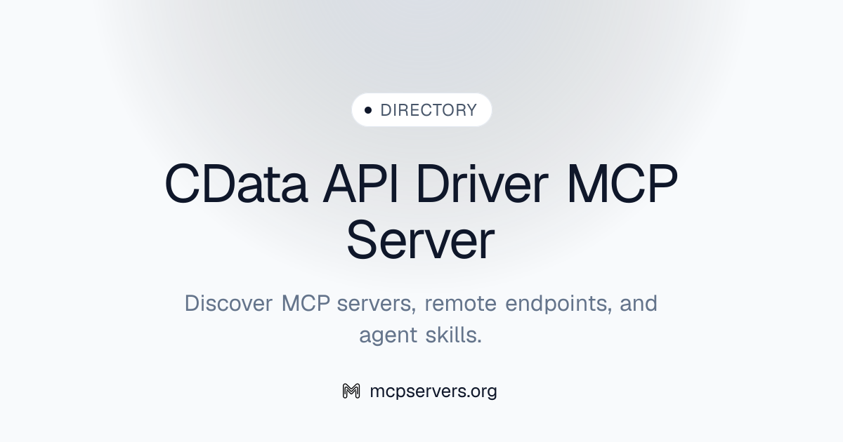 CData API Driver MCP Server | Awesome MCP Servers