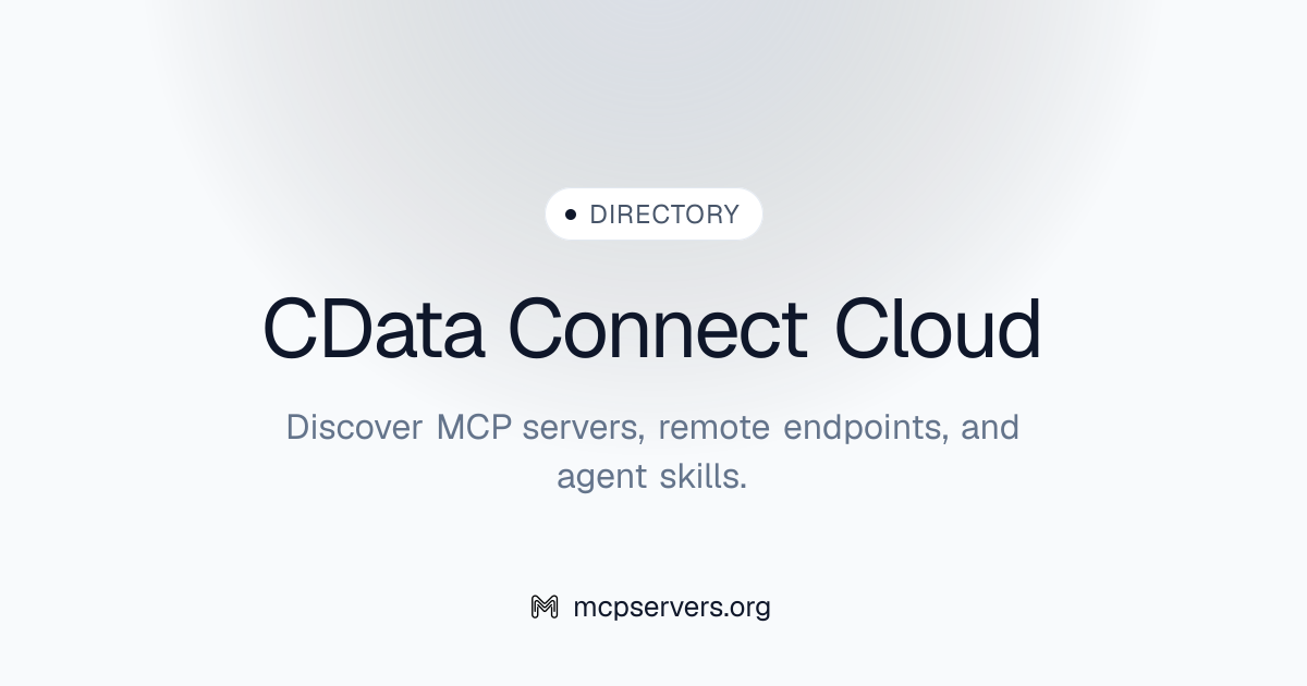 Cdata Connect Cloud MCP Server | Awesome MCP Servers