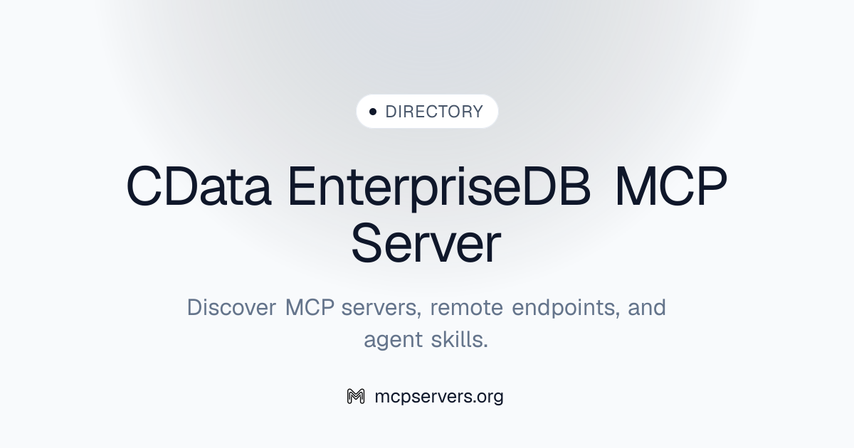 CData EnterpriseDB MCP Server | Awesome MCP Servers