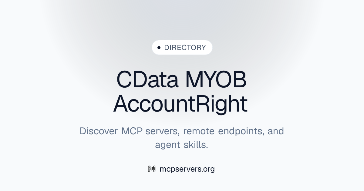 Cdata MYOB Account Right MCP Server | Awesome MCP Servers