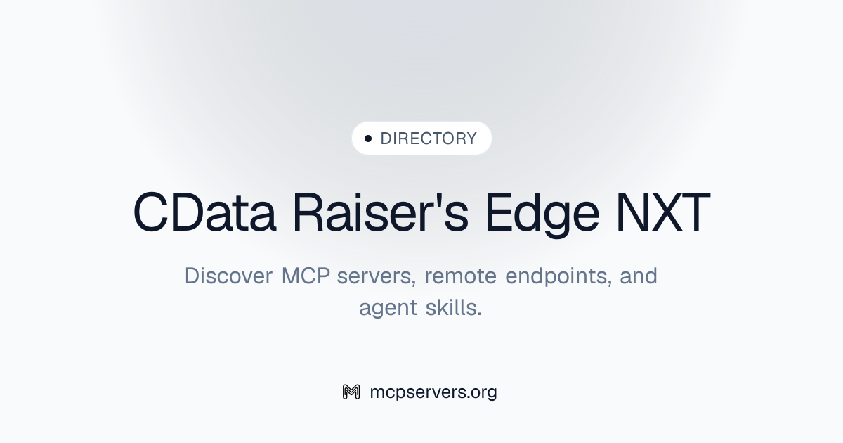 Cdata Raiser's Edge NXT MCP Server | Awesome MCP Servers