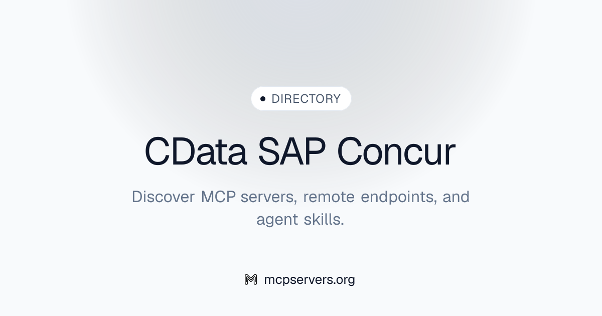 Cdata SAP Concur MCP Server | Awesome MCP Servers
