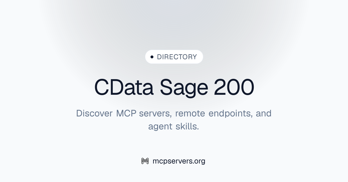 Cdata Sage 200 MCP Server | Awesome MCP Servers