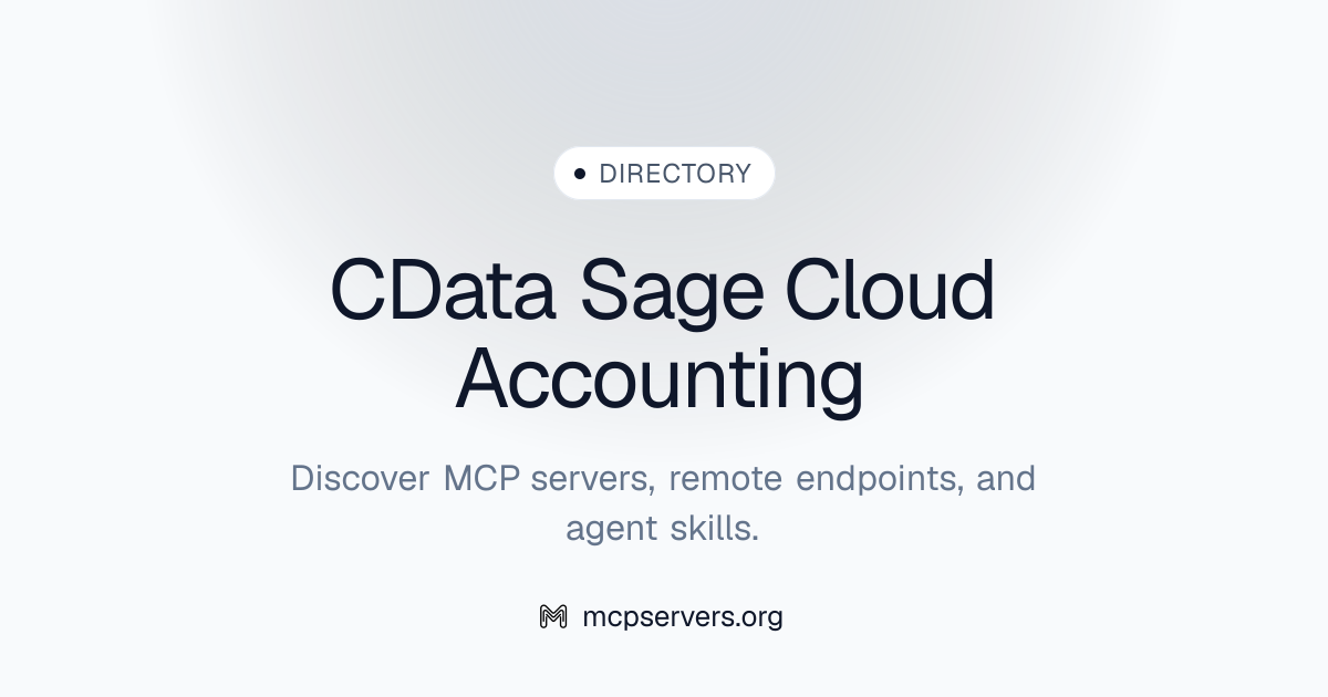 Cdata Sage Cloud Accounting MCP Server | Awesome MCP Servers