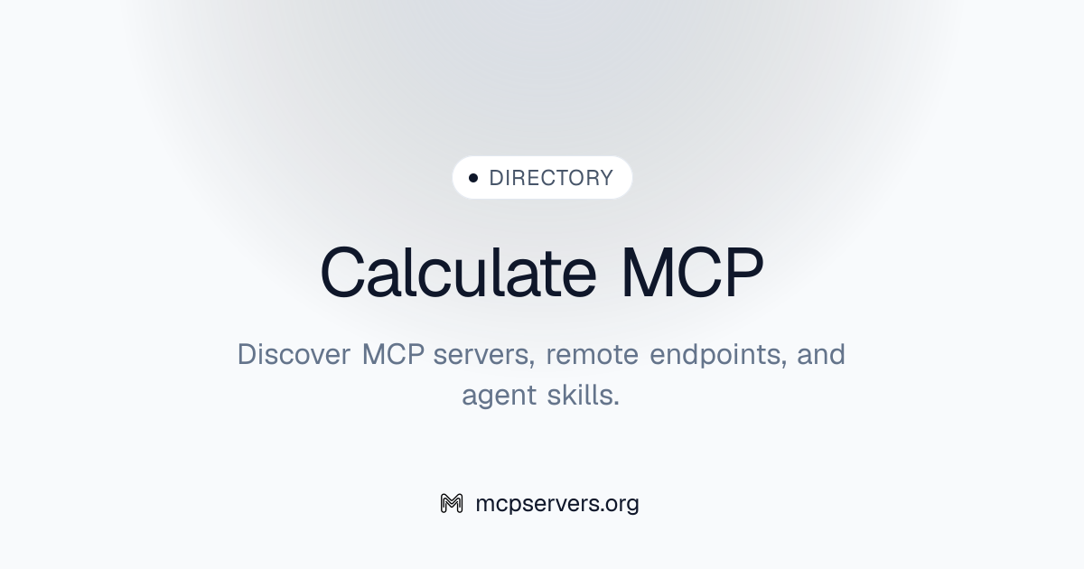 Calculate MCP Server | Awesome MCP Servers