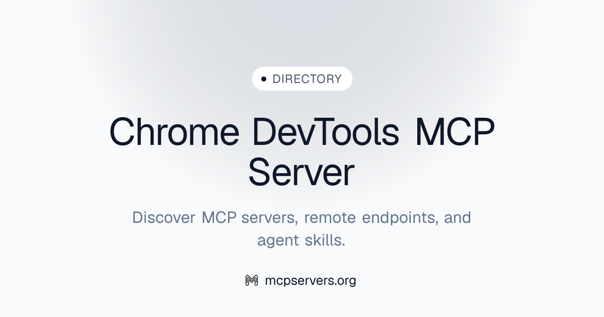 Chrome Dev Tools MCP Server | Awesome MCP Servers