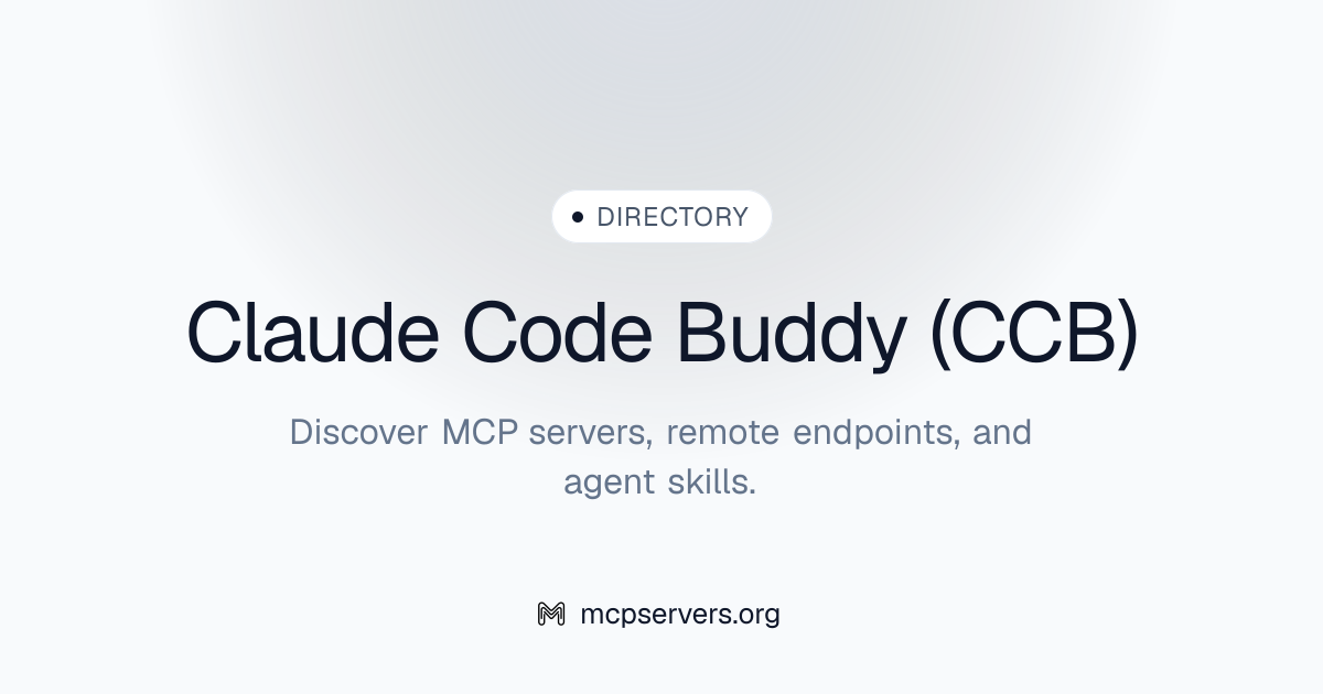 Claude Code Buddy (CCB) MCP Server | Awesome MCP Servers