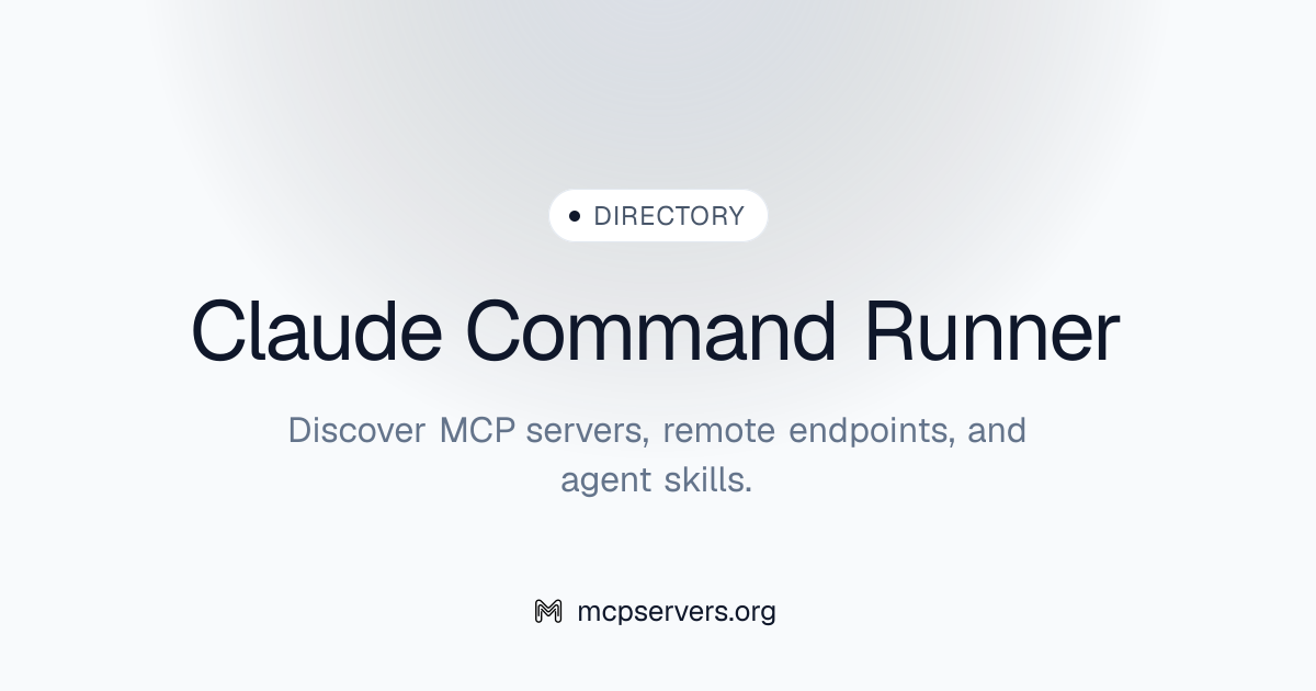 Claude Command Runner MCP Server | Awesome MCP Servers