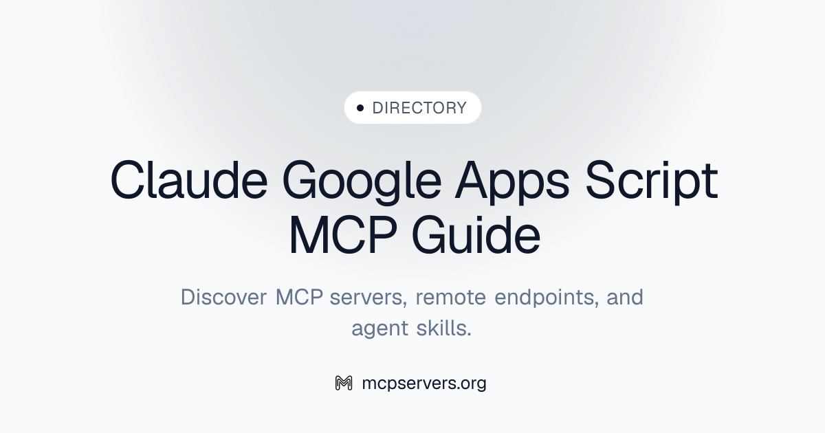 Claude Google Apps Script Guide MCP Server