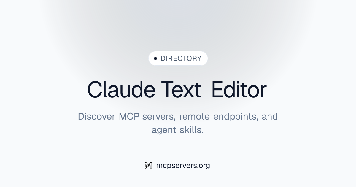 Claude Text Editor MCP Server | Awesome MCP Servers