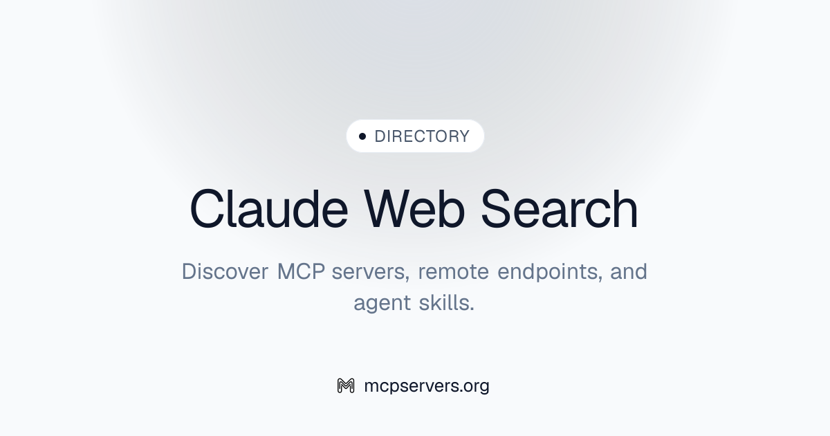 Claude Web Search MCP Server | Awesome MCP Servers