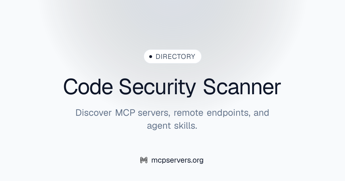 Code Security Scanner MCP Server | Awesome MCP Servers