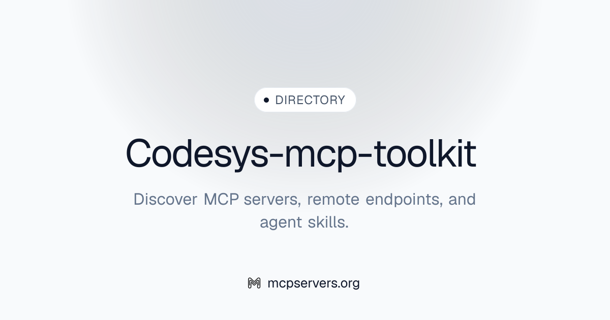 Codesys Toolkit MCP Server | Awesome MCP Servers