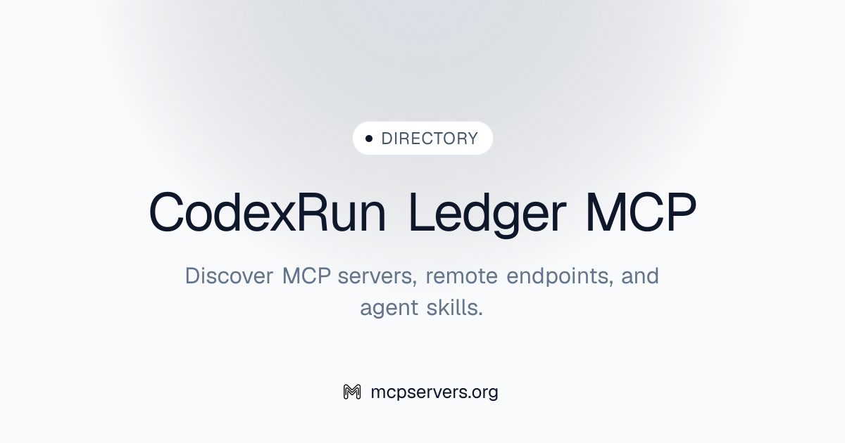 Codex Run Ledger MCP Server | Awesome MCP Servers