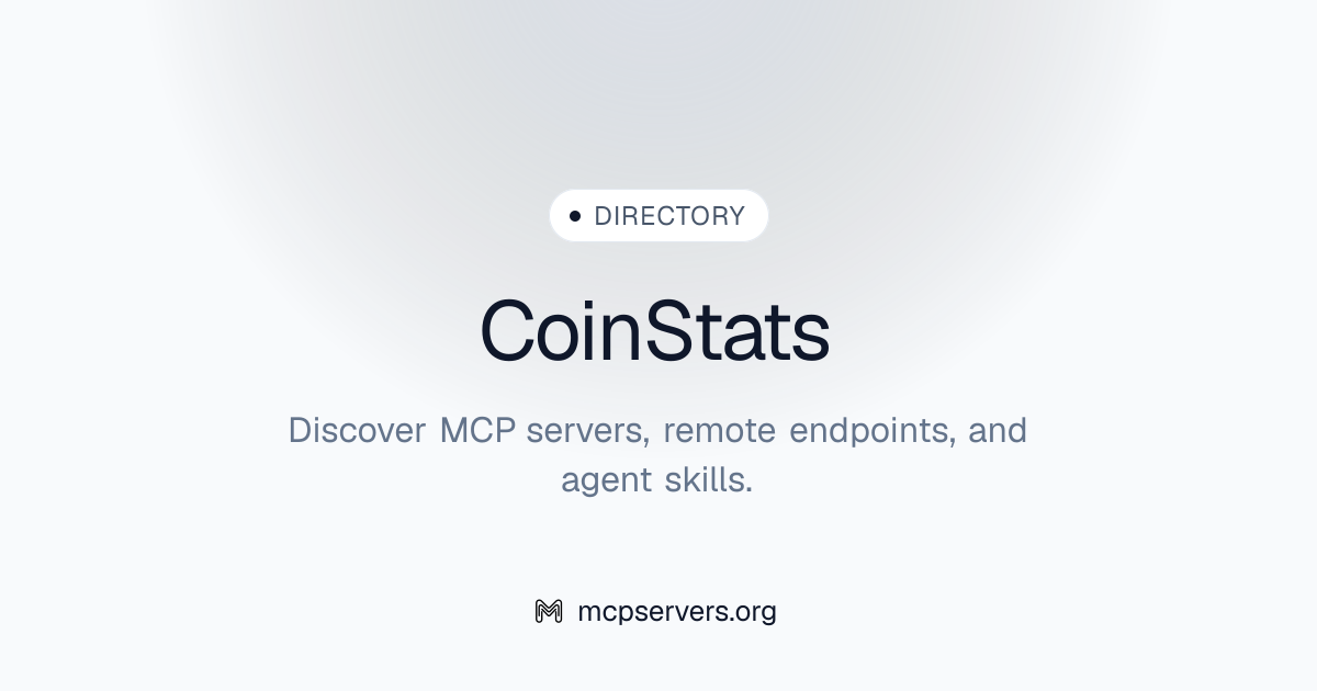 CoinStats MCP Server | Awesome MCP Servers