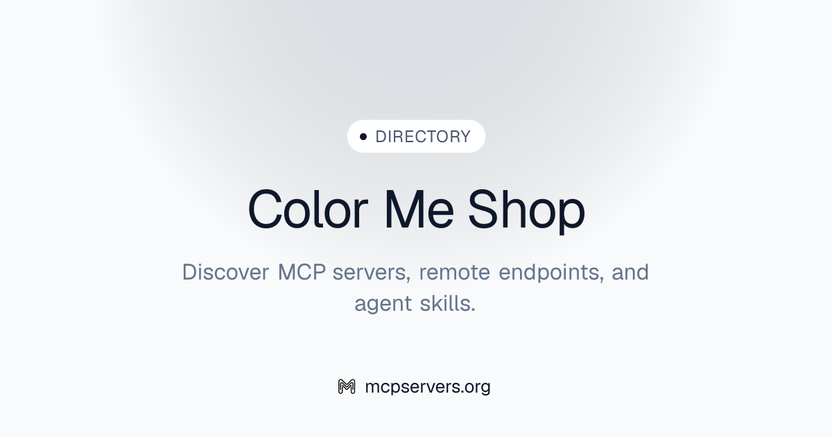 Color Me Shop MCP Server | Awesome MCP Servers
