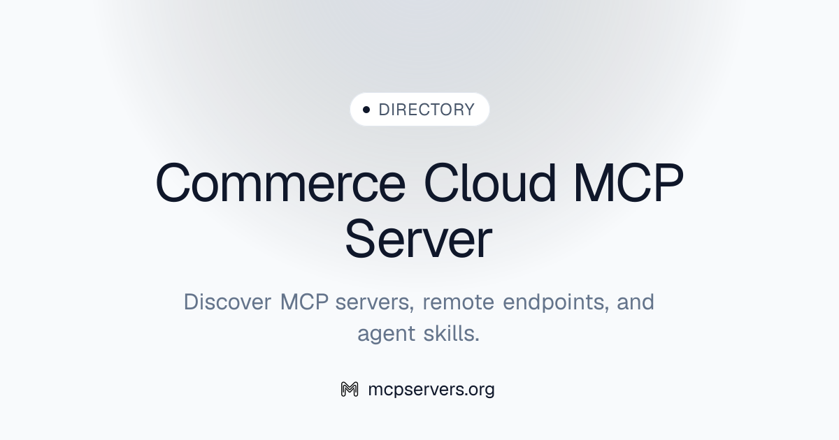 Commerce Cloud MCP Server | Awesome MCP Servers